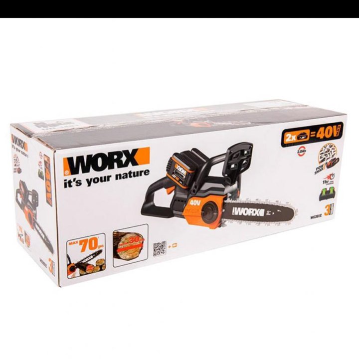 Пила цепная аккумулят Worx WG381E 40V