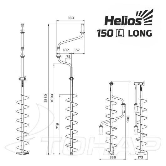 Ледобур рыболовный D-150 Long Helios