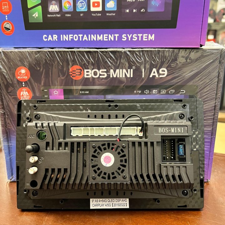 Магнитола BOS-mini A9 DSP, Android, 4/64 сим карта