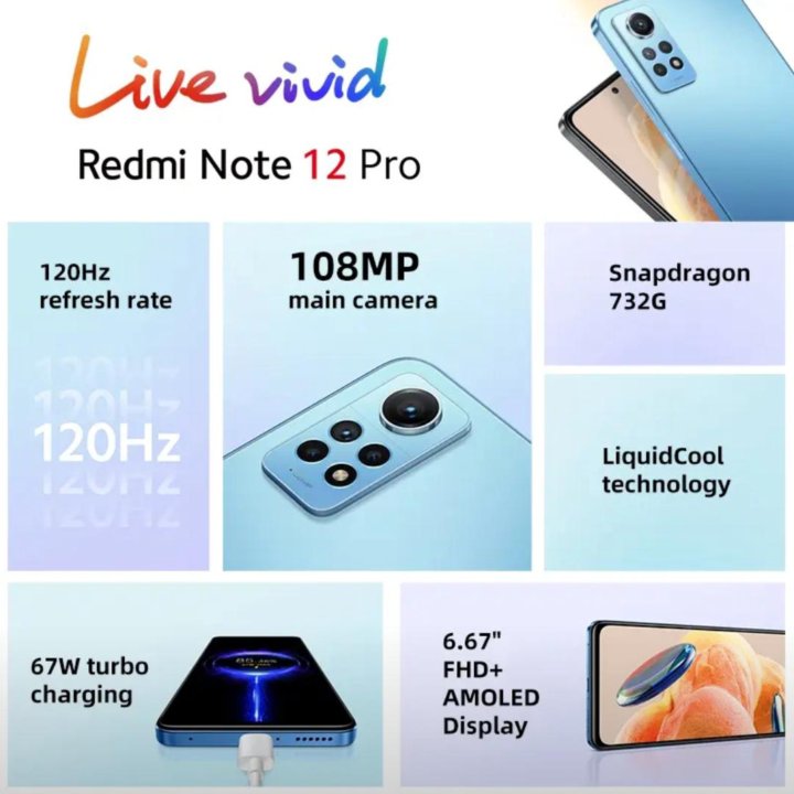 Redmi Note 12 Pro 12/256GB (Новый.Гарантия)