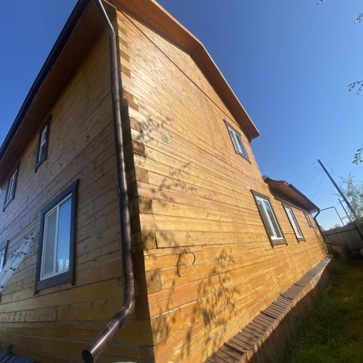 Покраска фасада деревянного дома и внутрянка