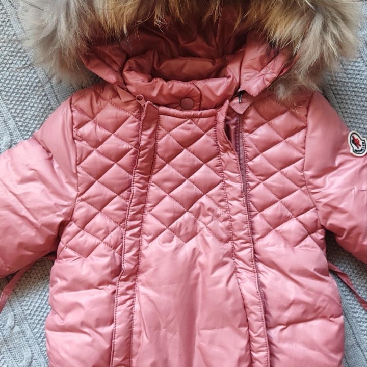 Зимний комбинезон MONCLER розовый от 0 до года