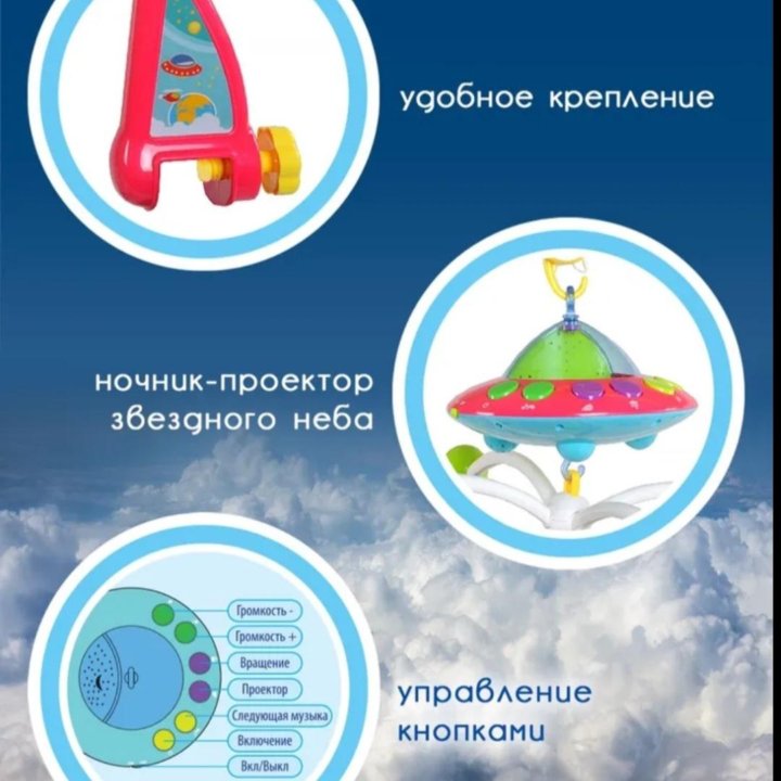 Мобиль на кроватку для новорожденных ELEFANTINO