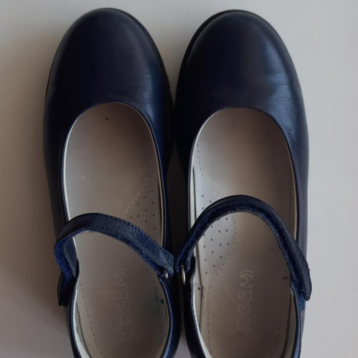 Туфли 33 размер, натуральная кожа, темно-синие