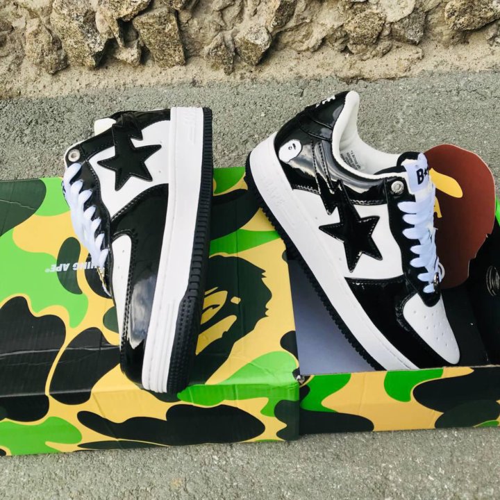 Кроссовки мужские Bape sta black премиум качество