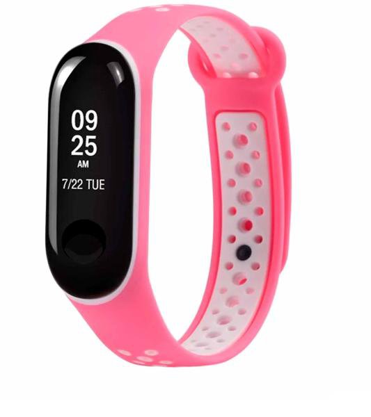 Сменный силиконовый ремешок для Xiaomi Mi Band 3/4 Nike Pink White