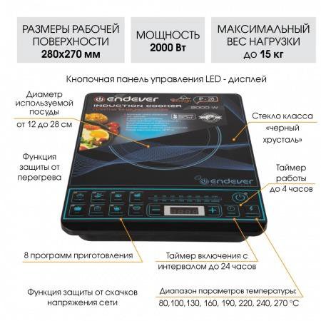 Плитка индукционная ENDEVER Skyline IP-28 2кВт