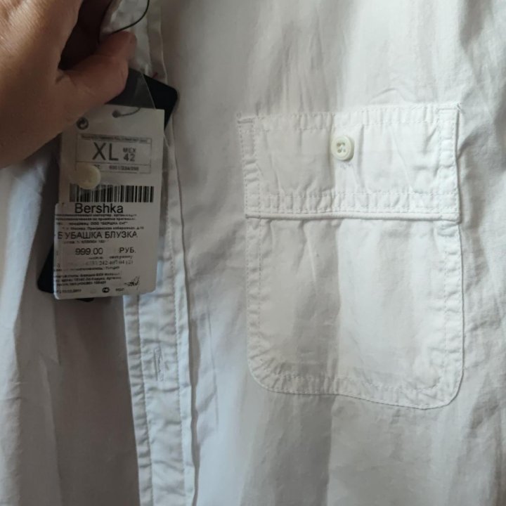 Рубашка мужская хлопок, XL, 42, Bershka, новая