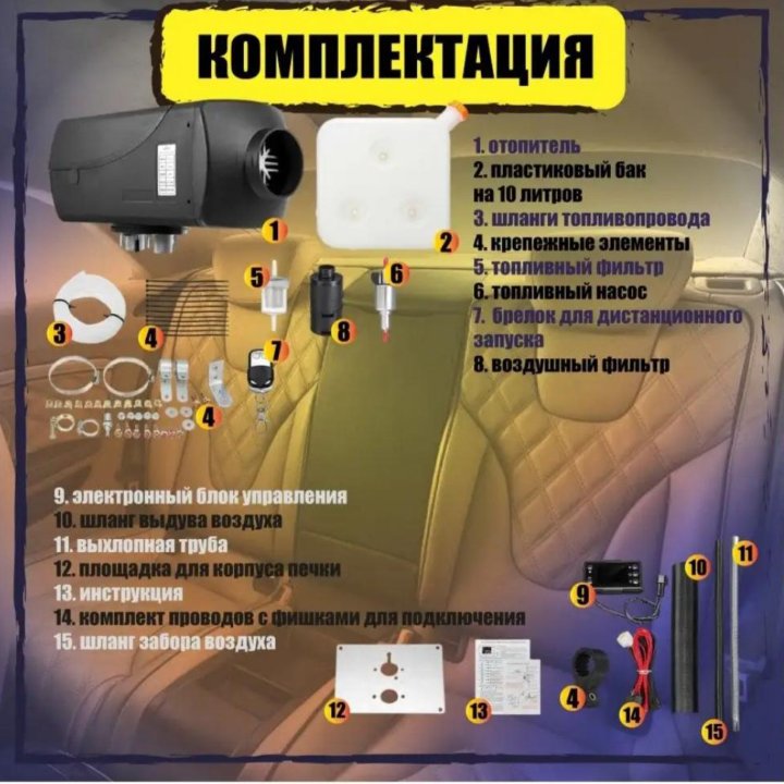 Автономный воздушный отопитель 12V на 5 кВт