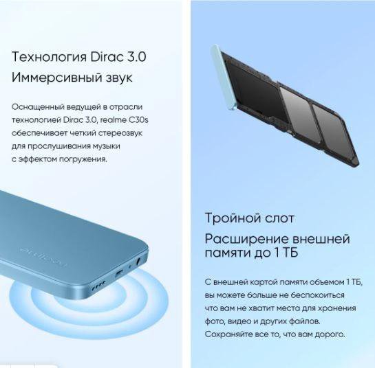 realme C30s 3/64 ГБ 2 nano SIM Доставка 5000 мА·ч