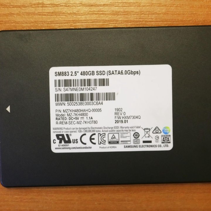 SSD накопитель Samsung 480 Gb 2,5