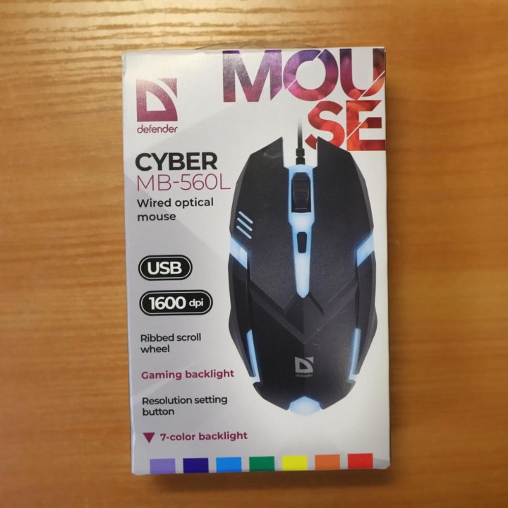 Новая USB мышь Defender Cyber MB-560L RGB