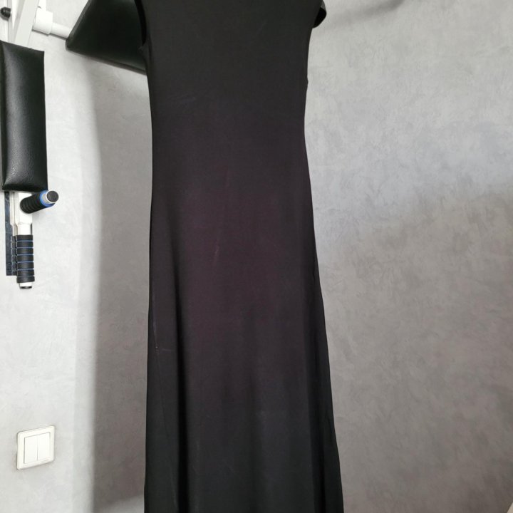 Платье чёрное 44-46 лето тонкий хлопковый трикотаж