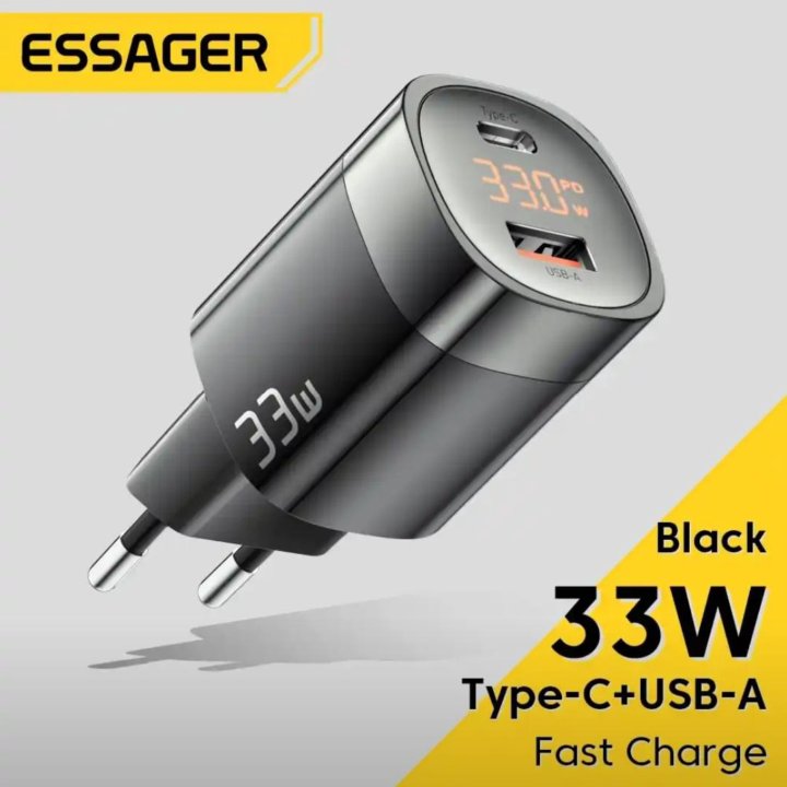 Сзу Essager 33W GaN (Быстрая зарядка 33Вт Type-C)