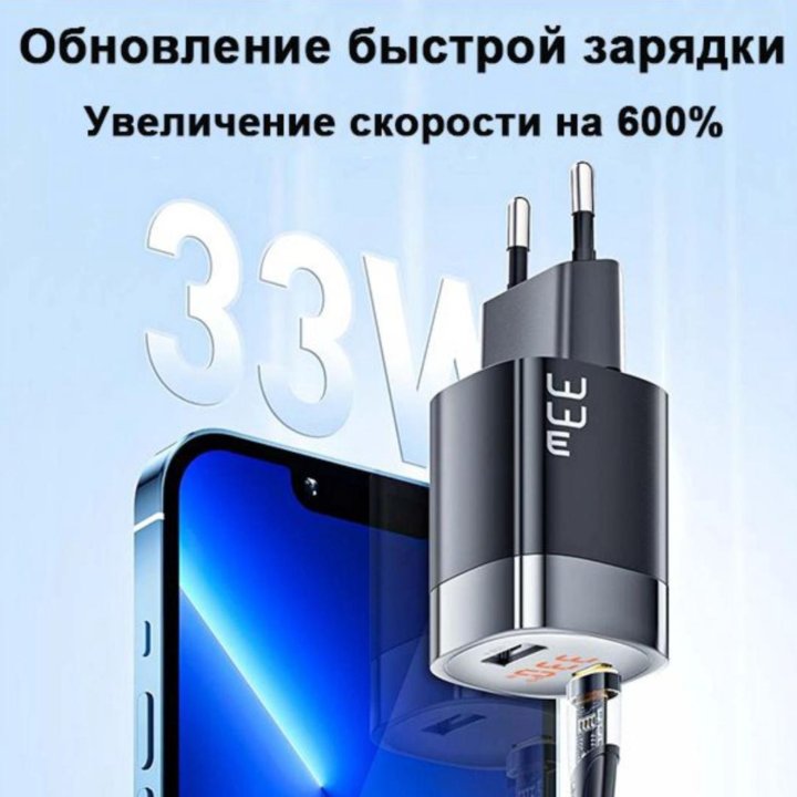 Сзу Essager 33W GaN (Быстрая зарядка 33Вт Type-C)