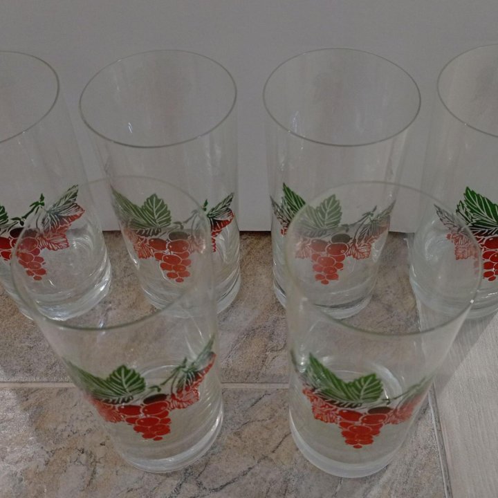 Набор стеклянных стаканов с рисунком (6 шт.)