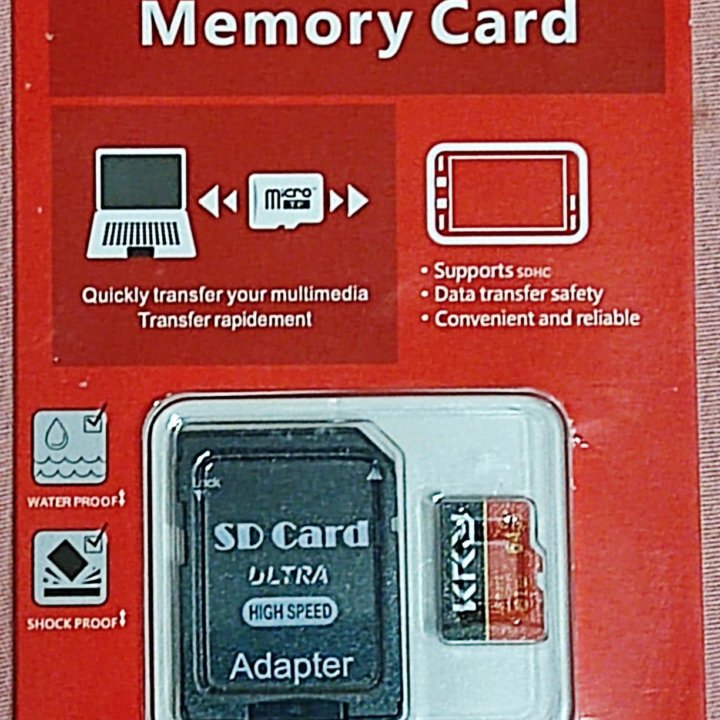 Карта памяти Micro SD 64Gb KRY с SD адаптером.