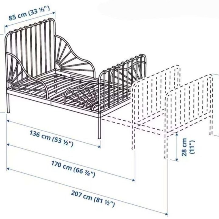 MINNEN Раздвижная кровать с реечным дном.