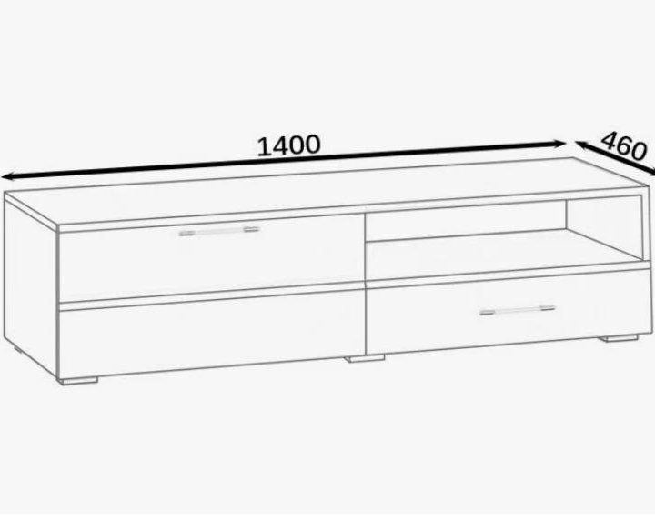 Тумба под тв белая 140х46х35