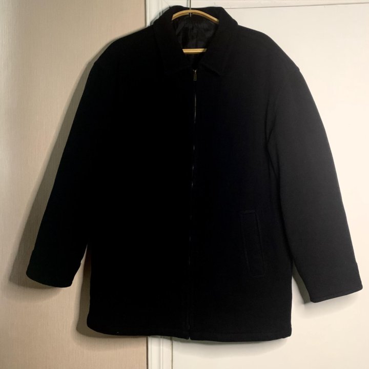 Пальто мужское шерстяное черное.Размер 50-52