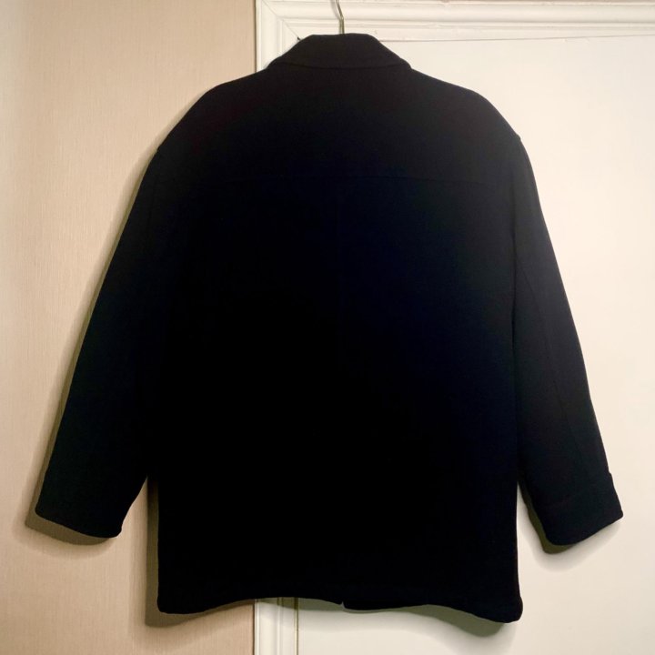 Пальто мужское шерстяное черное.Размер 50-52