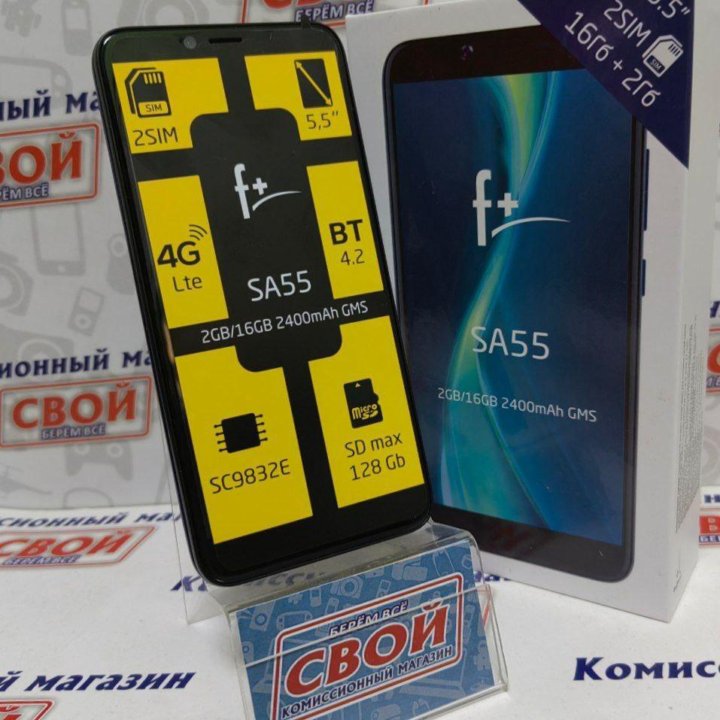 НОВЫЙ!!! Смартфон F+ SA55 2/16 ГБ