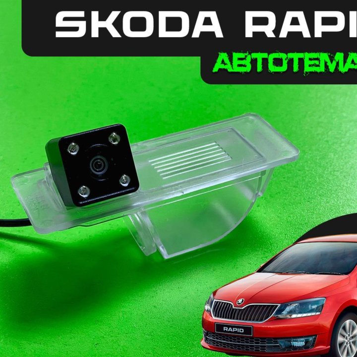 Камера з/вида в подсветку номера Skoda Rapid