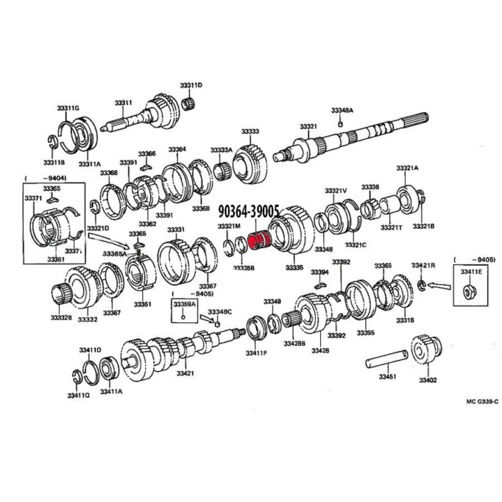 Подшипник КПП Toyota Aisin R154 90364-39005, 1 передачи