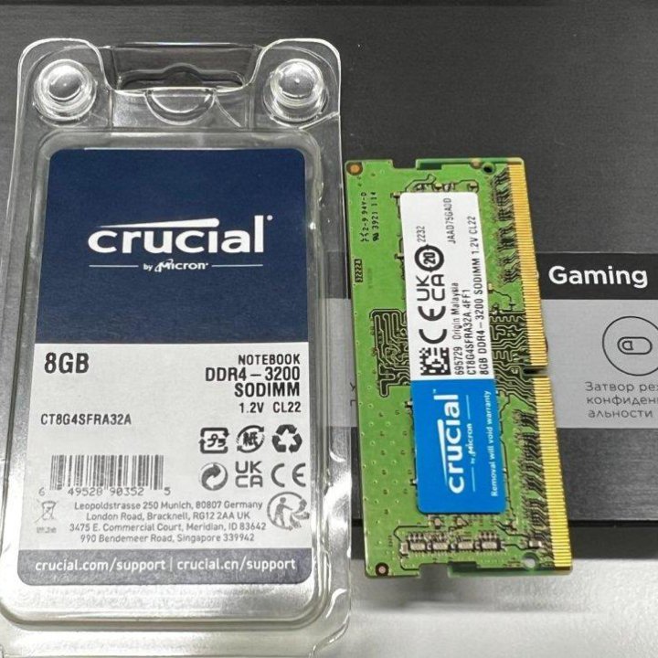 ОЗУ CRUCIAL SODIMM DDR4 8gb 3200MHz (CT8G4SFRA32A)