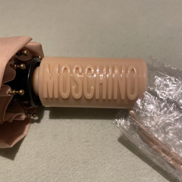 Зонт MOSCHINO полный автомат. Бежевый.