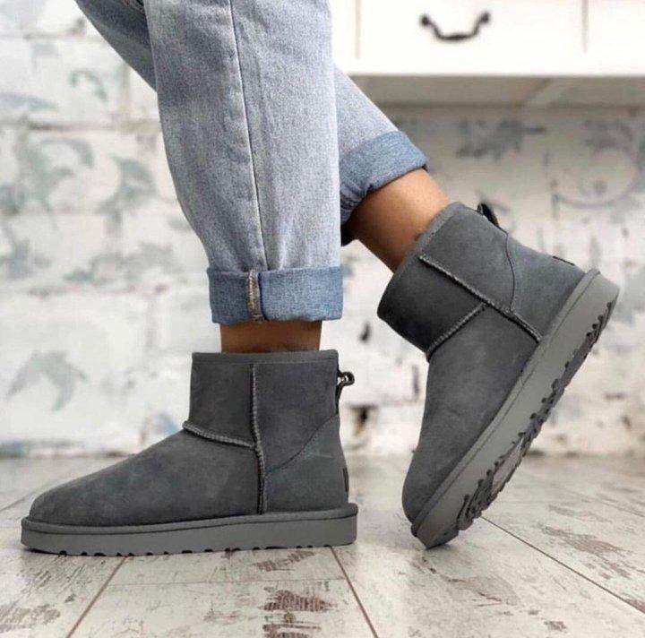 Угги UGG classic mini Gray (серые) женские в замше