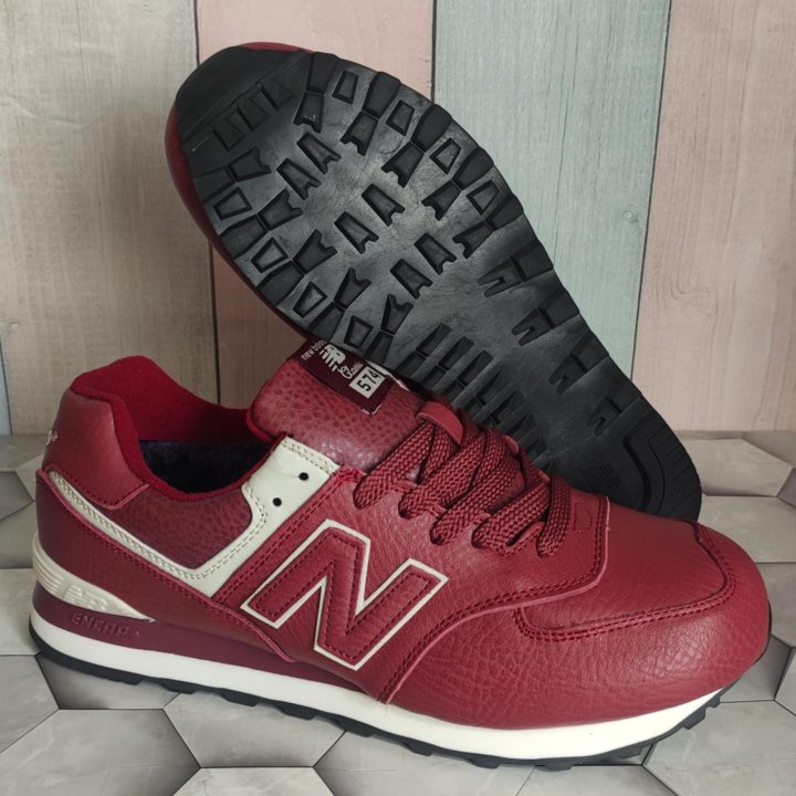 КРОССОВКИ МУЖСКИЕ ЗИМНИЕ КОЖАНЫЕ NEW BALANCE 574