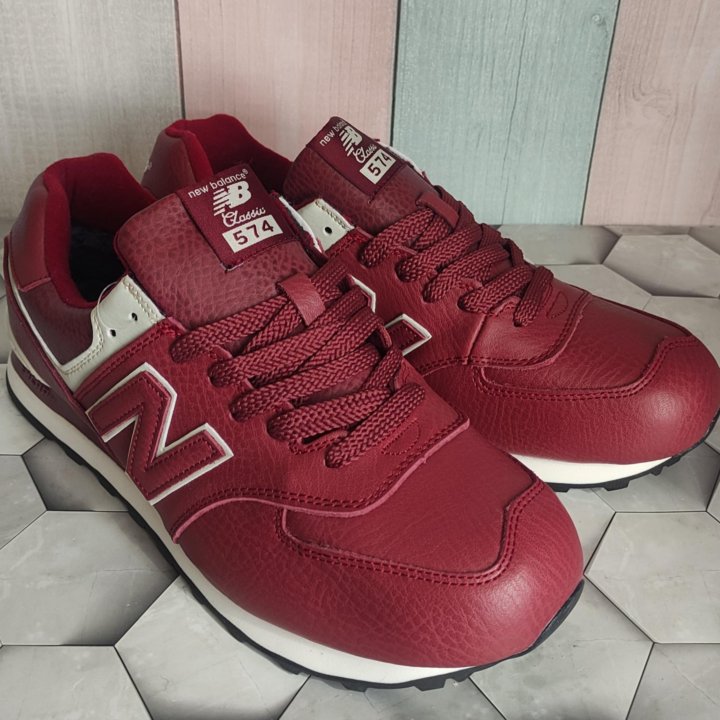 КРОССОВКИ МУЖСКИЕ ЗИМНИЕ КОЖАНЫЕ NEW BALANCE 574