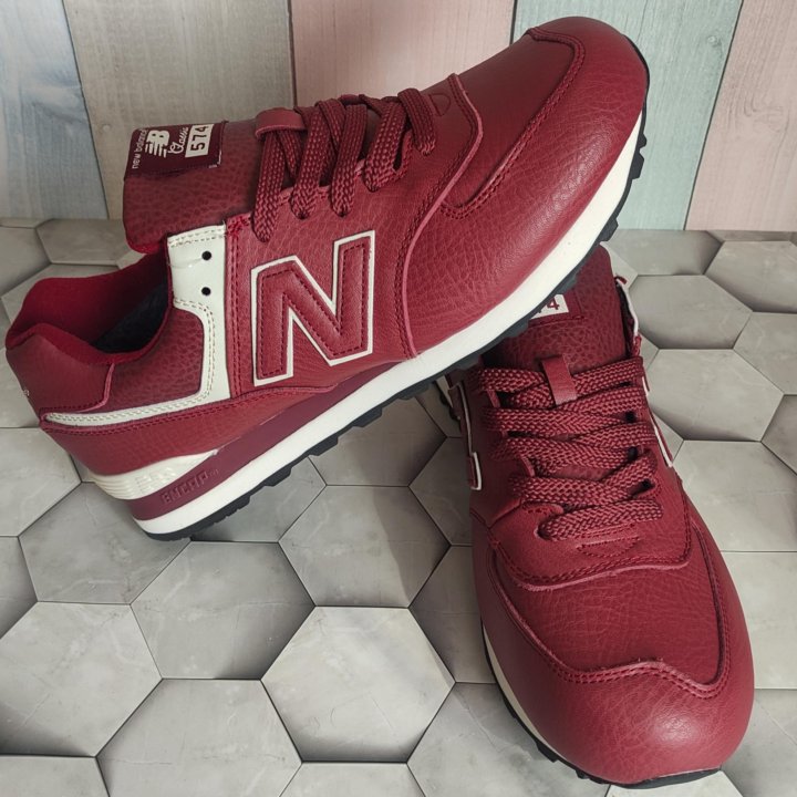 КРОССОВКИ МУЖСКИЕ ЗИМНИЕ КОЖАНЫЕ NEW BALANCE 574