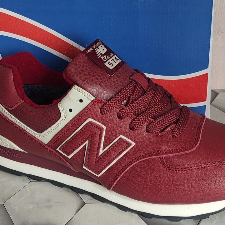 КРОССОВКИ МУЖСКИЕ ЗИМНИЕ КОЖАНЫЕ NEW BALANCE 574