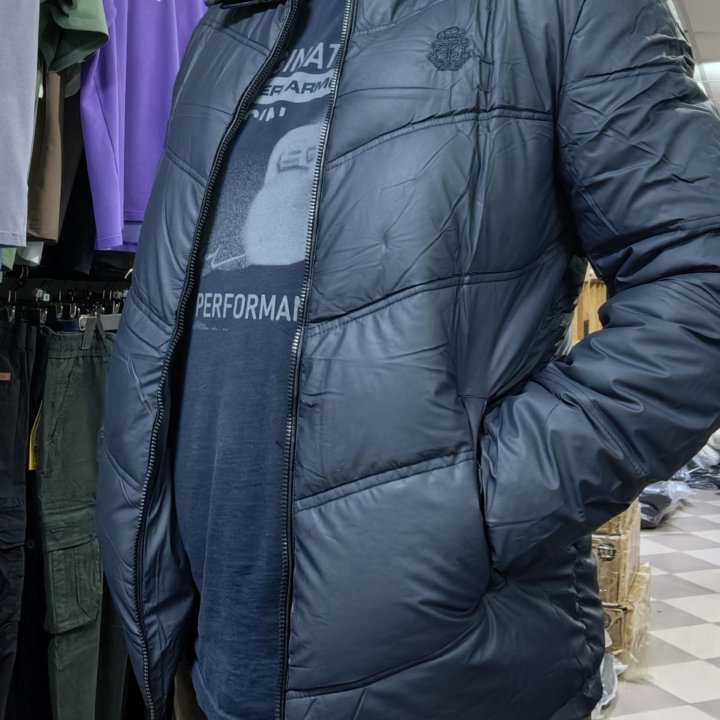 Куртка зимняя с флисом мужская размеры от 44 до 52
