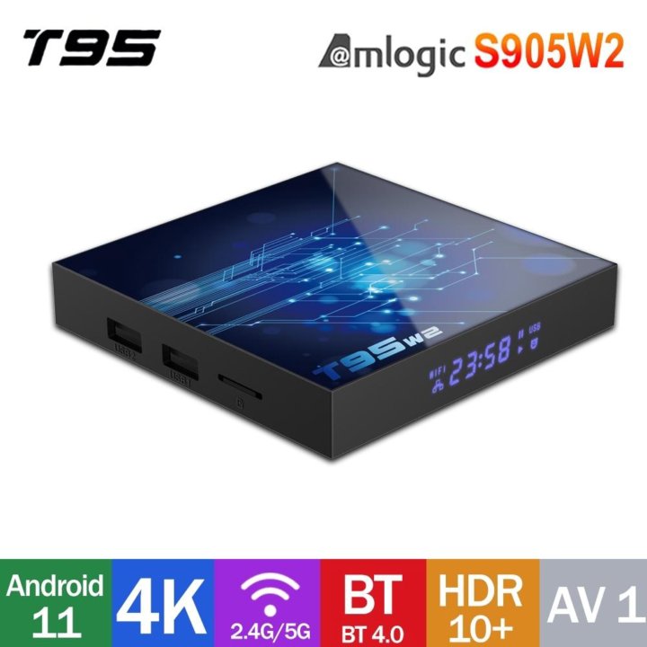 Тв бокс T95 W2 мощный Amlogic S905W2 WiFi 2,4 5Ггц