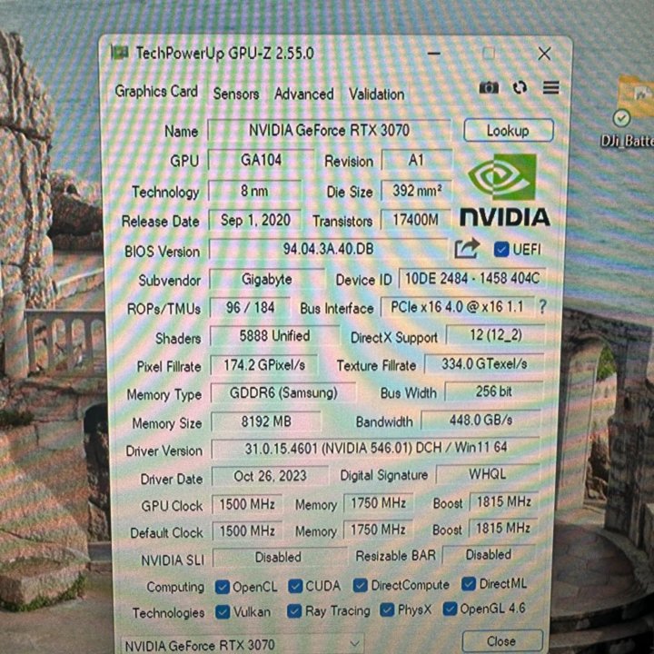 GeForce RTX 3070 Gaming OC (rev. 1.0) 8GB