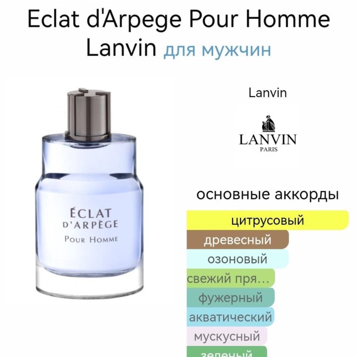 Мужские Eclat d' Arpege Pour Homme Lanvin 