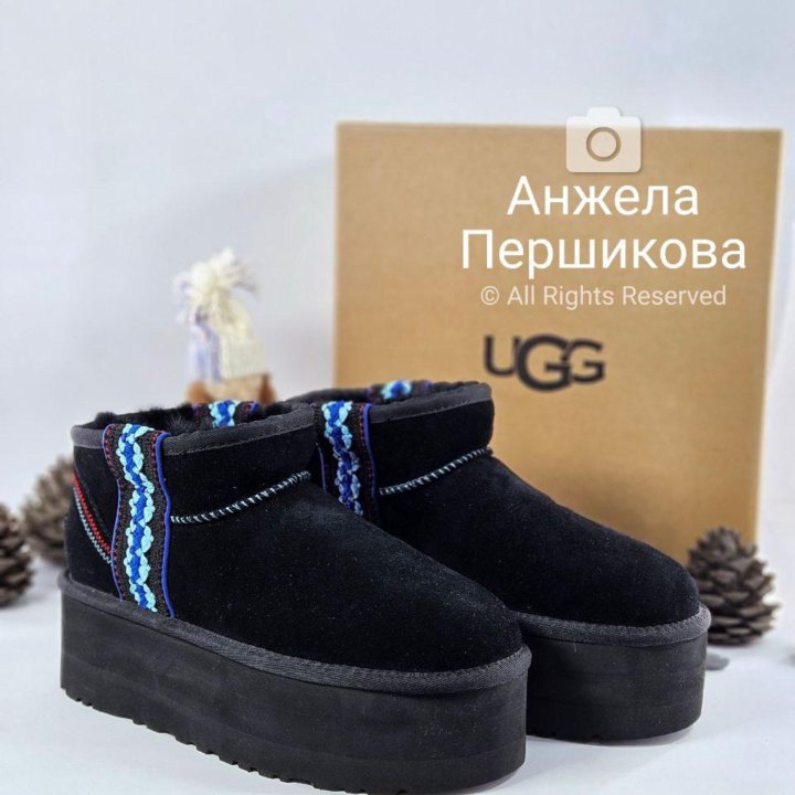 Ugg Classic Ultra Mini Braid Plarform Black