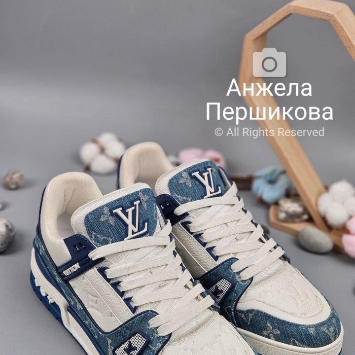 Louis Vuitton Trainer Denim White Blue