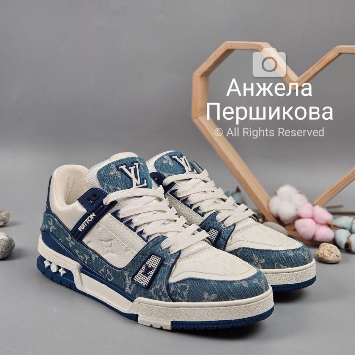 Louis Vuitton Trainer Denim White Blue