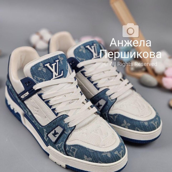 Louis Vuitton Trainer Denim White Blue