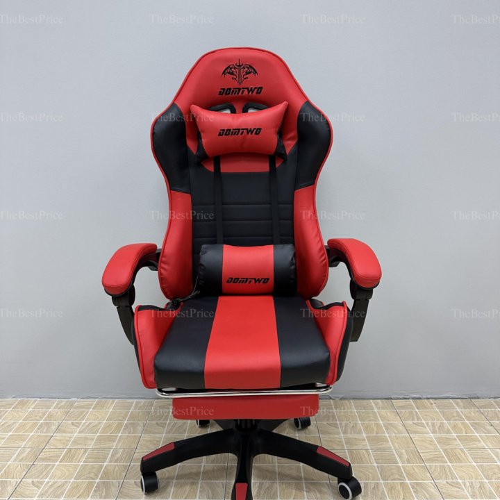 Кресло компьютерное,игровое ,цвет красный/ массаж