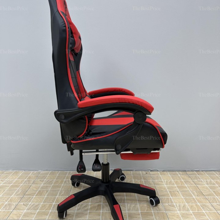 Кресло компьютерное,игровое ,цвет красный/ массаж
