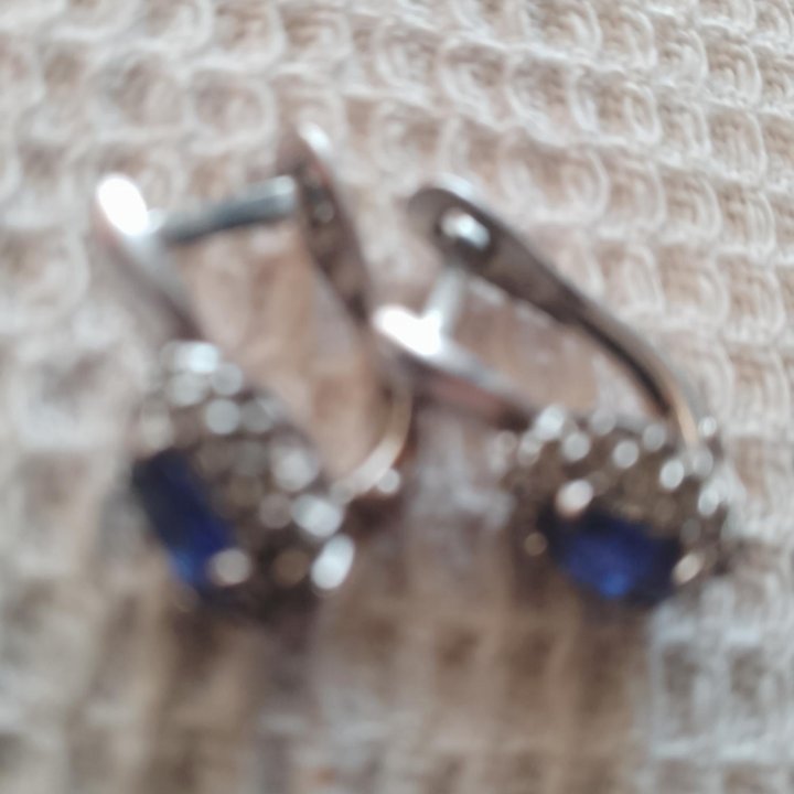 Серьги серебро Малинка