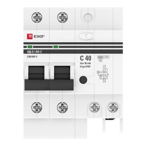 EKF DA2-6-40-30-pro Дифференциальный автомат АД-2 40А/ 30мА