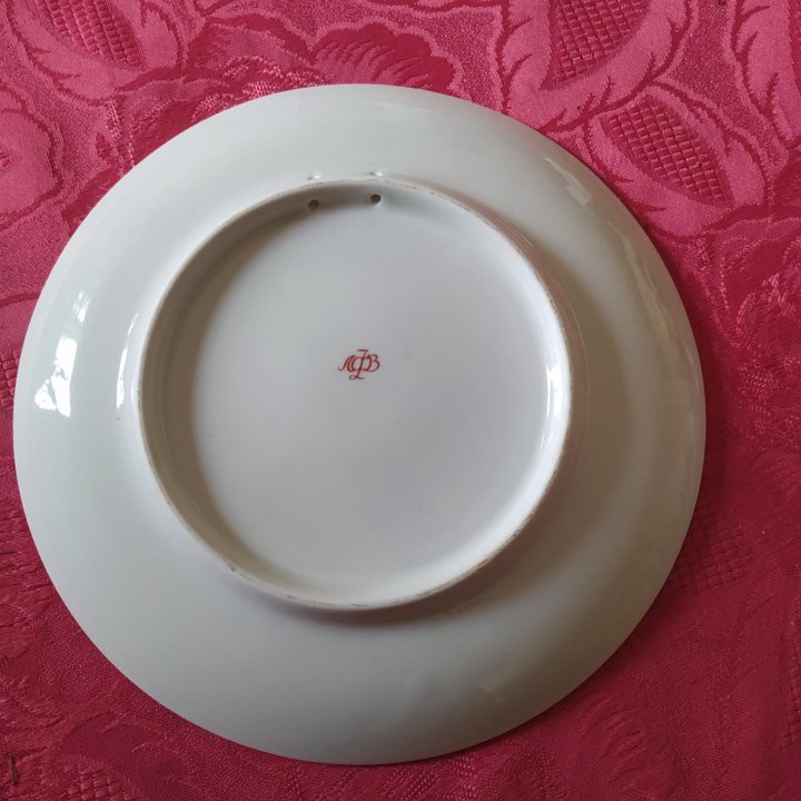 Сувенирная настенная тарелка, фарфор, ЛФЗ.