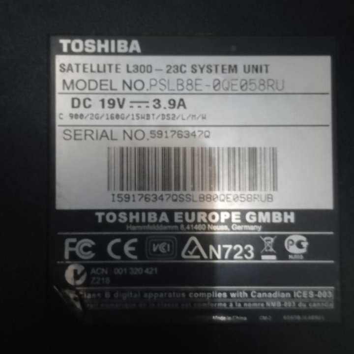 Ноутбук Toshiba