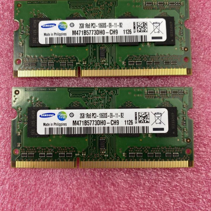 На ноутбук Samsung 2GB DDR3 1333 Mhz Sodimm Есть-2